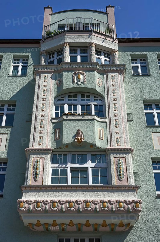 Multistory oriel of an Art Nouveau house