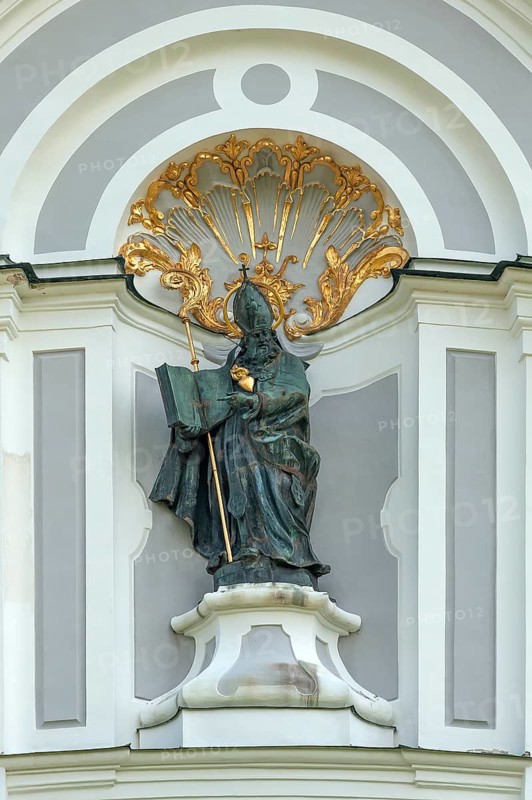 Sculpture of St. Augustine on the west facade of the Marienmunsters 1720