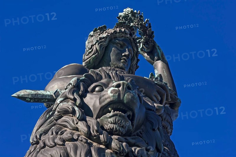 Bavaria with lion and laurel wreath