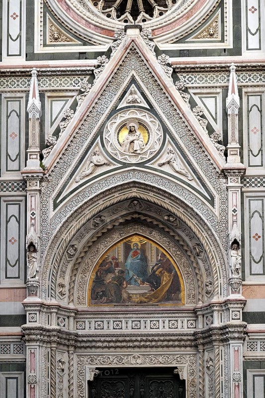 Detail of the marble facade