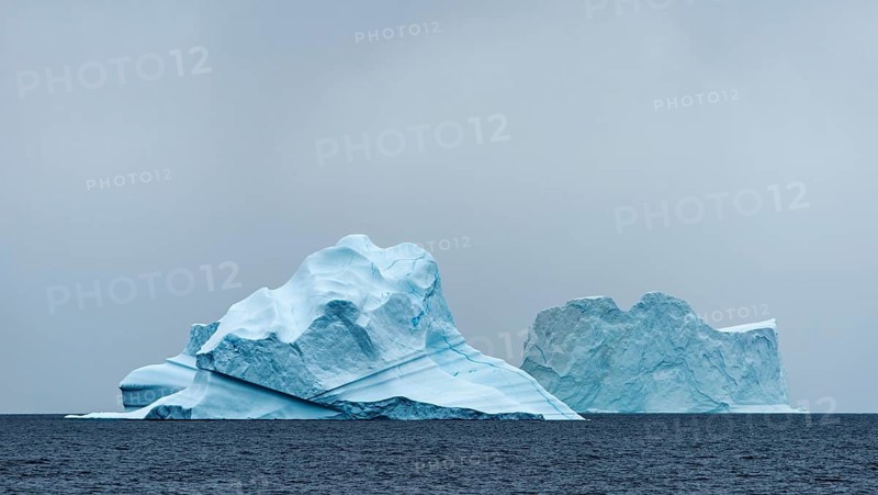 Icebergs floating in the water