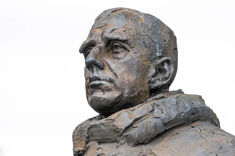 Sculpture of polar explorer Roald Amundsen
