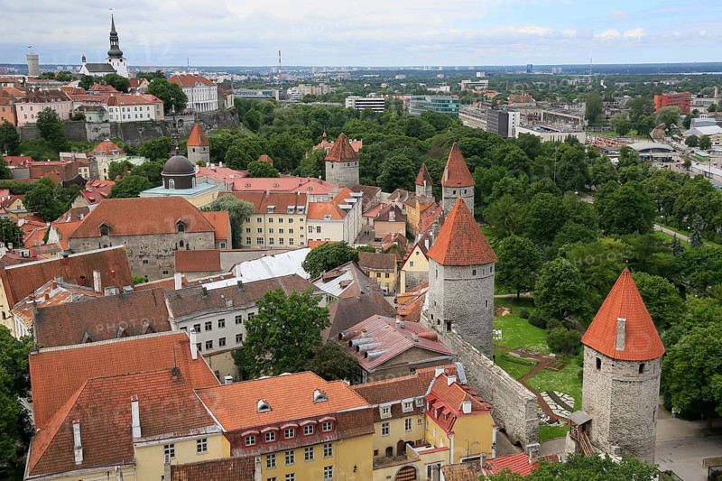 Lower Town with town walls and Upper Town with cathedral