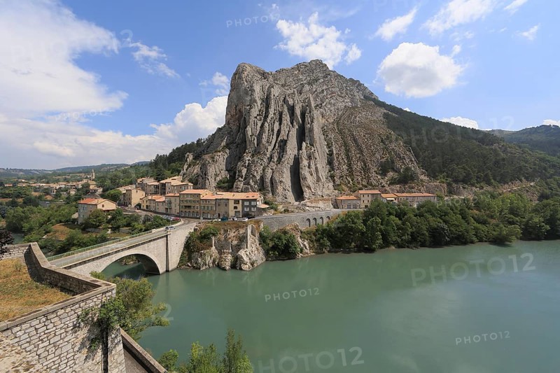 View of the Rocher de la Baume and the river Durance