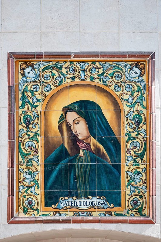 Wall mosaic on the facade of the Church of San Pedro Apostol in Cartama