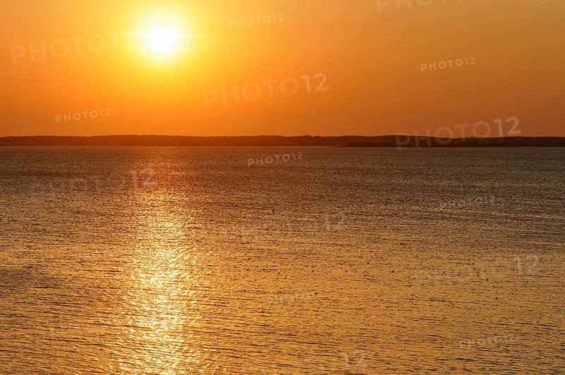 Sunset at the Achterwasser lagoon