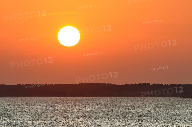 Sunset at the Achterwasser lagoon