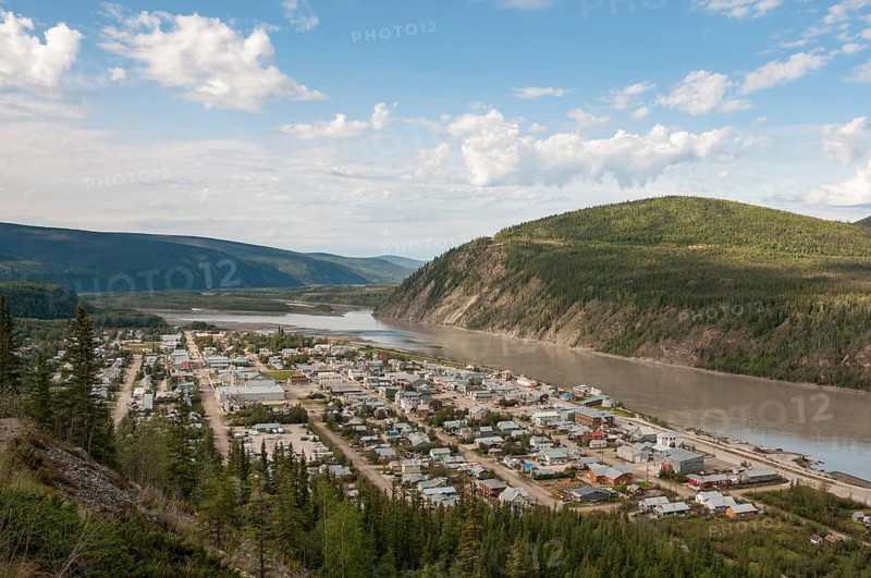 Overlooking Dawson City with Yukon River