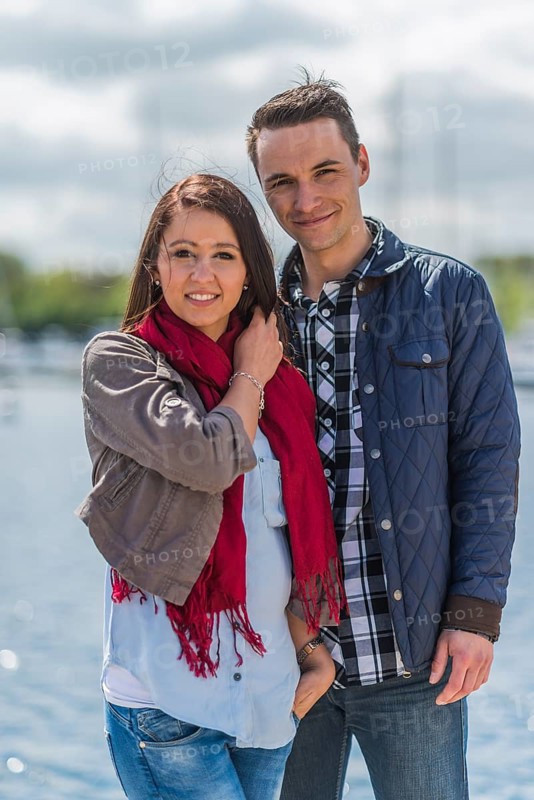 Young couple at the marina