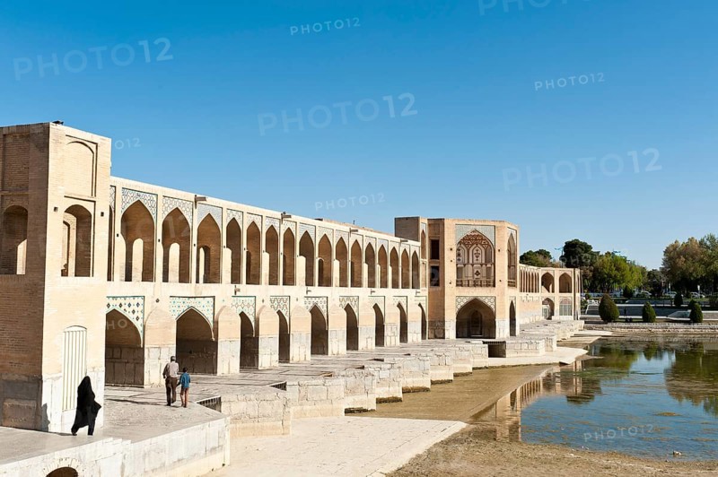Khaju Bridge over river Zayandeh