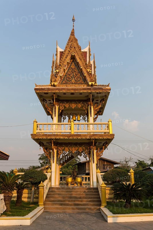 Belfry in front of Wat Baan Rai in front of