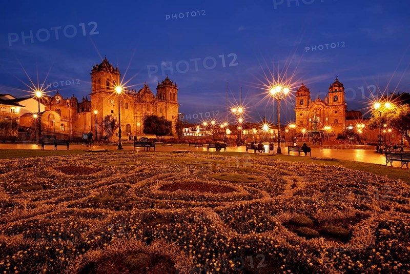Cathedral and church Iglesia Compania de Jesus at dawn