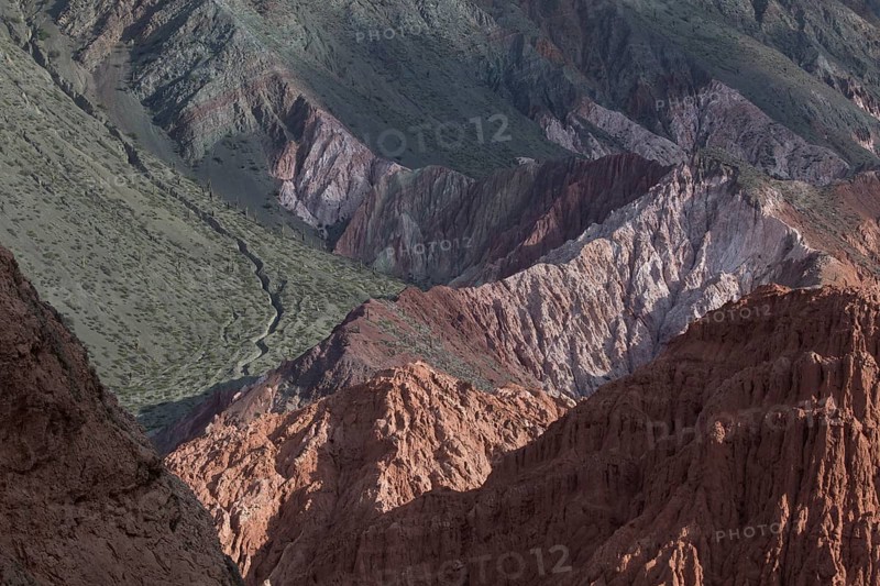 Seven colors mountain in the Quebrada de Humahuaca in Purmamarca