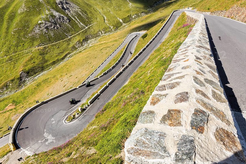Mountain pass Stelvio or Passo dello Stelvio road