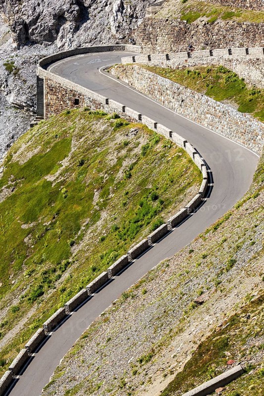 Mountain pass Stelvio or Passo dello Stelvio road