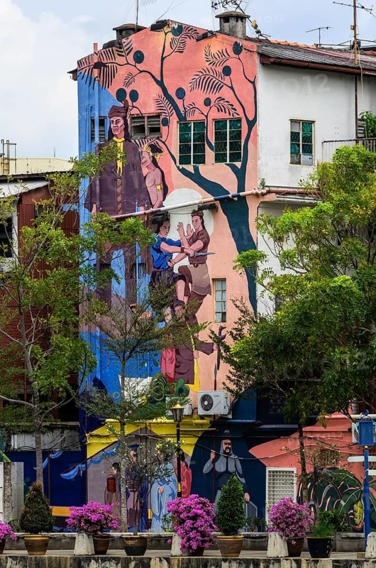 Brightly painted house wall