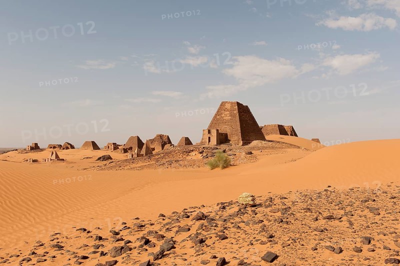 View onto the black Pyramids of Meroe