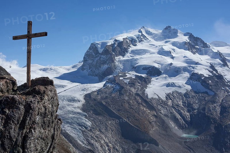 View from the Gornergrat on the Monte Rosa mountain range