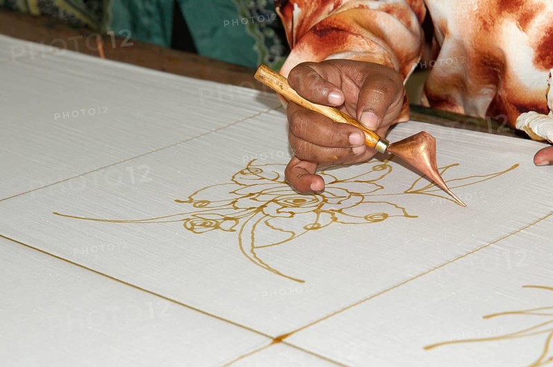 Worker in a batik manufacture in Kuala Lumpur