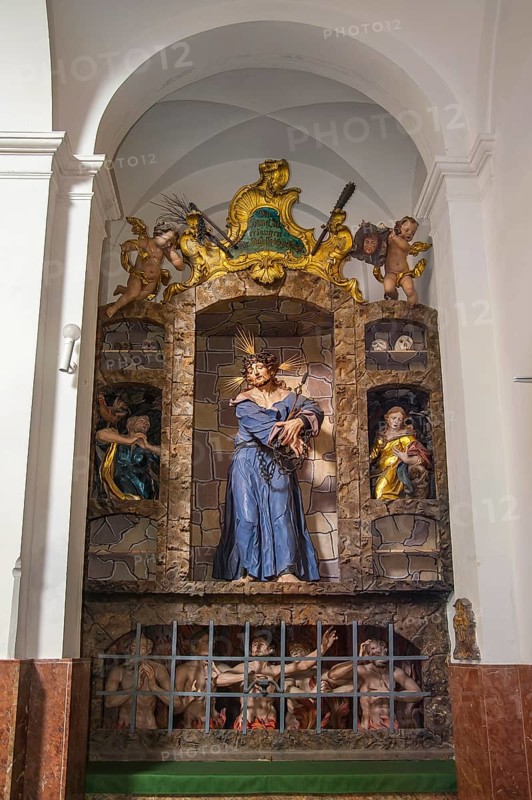 Christ figure and representation of hell