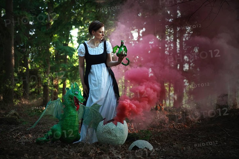 Woman with dragon baby