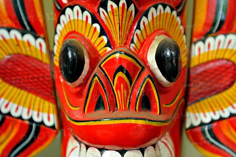 Red wooden mask