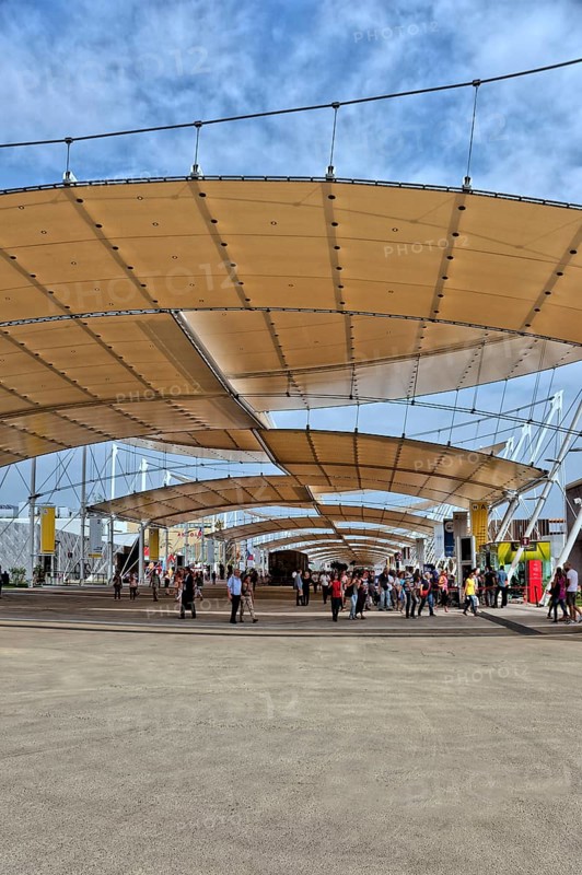 Start of the 1.5km roofed main street of the Expo 2015