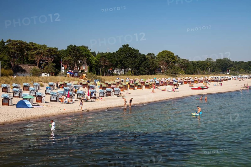 Beach chairs on the beach in Niendorf