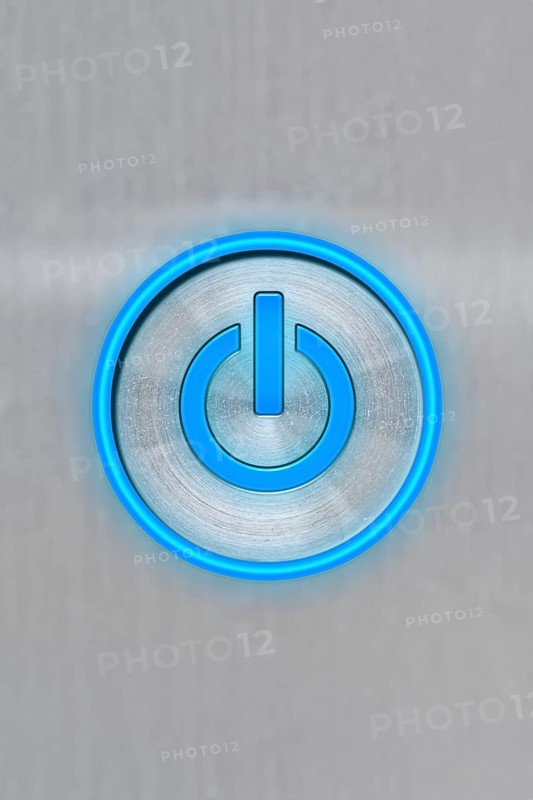 Blue power button
