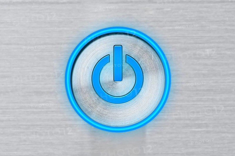 Blue power button