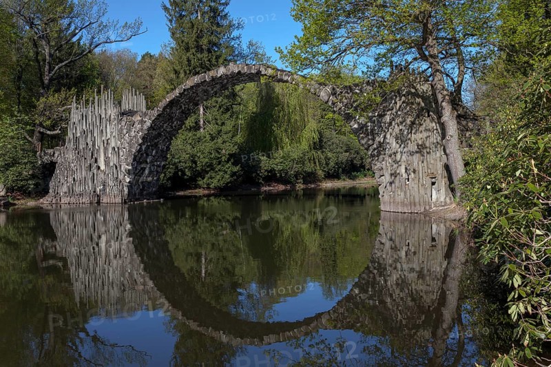 Rakotzbrucke or Teufelsbrucke bridge in Kromlau Park