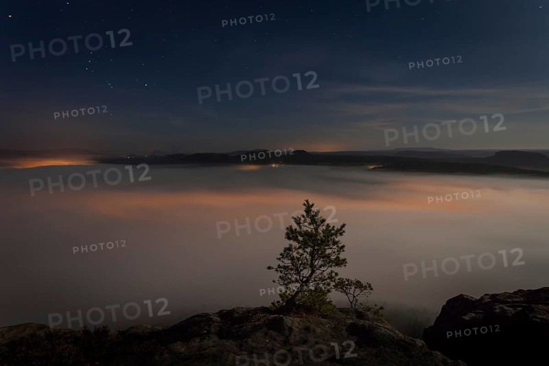 View of clouds in Elbe Valley from Lilienstein