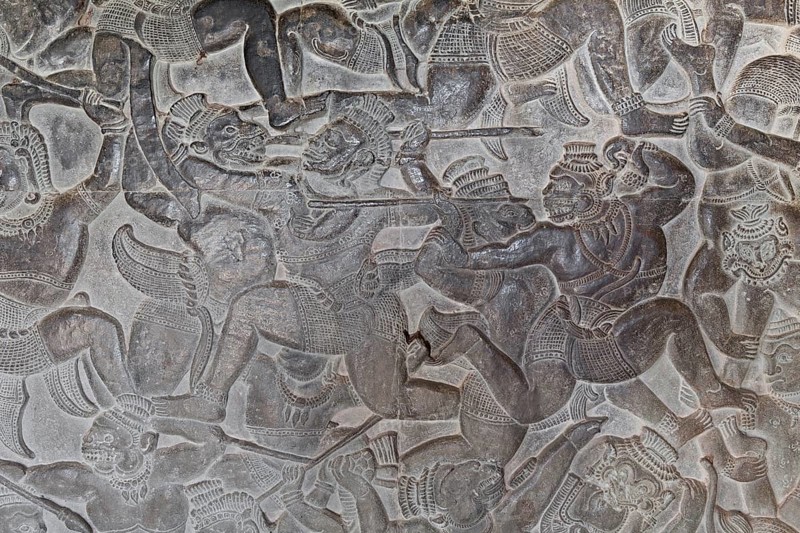 Bas-relief depicting a battle