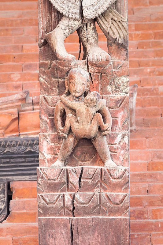 Erotic figures carved in wood