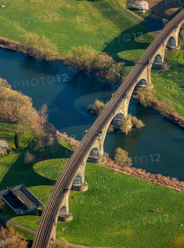 Railway viaduct over the Ruhrauen river in Bommern