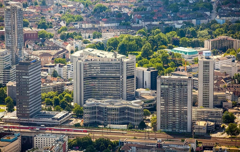 Essen City with the new Schenker headquarters at the Post Tower