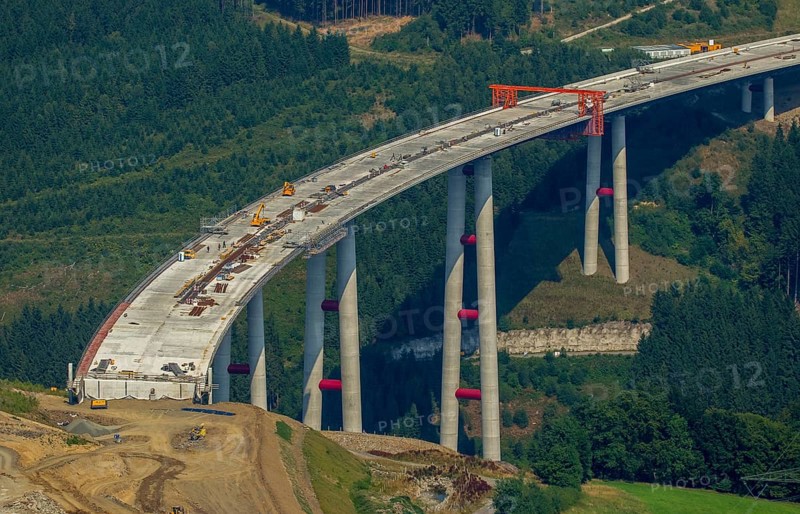 Highway construction between Meschede and highway bridge A46 Nuttlar