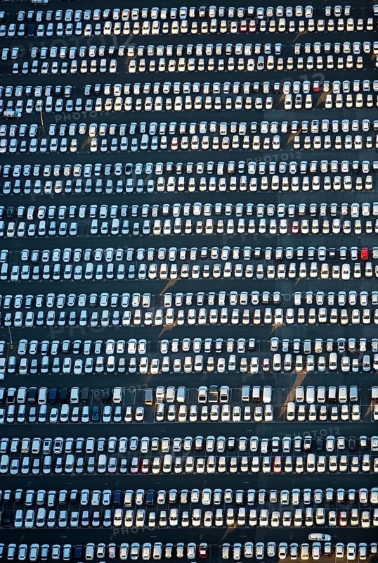 Large parking lot for new cars