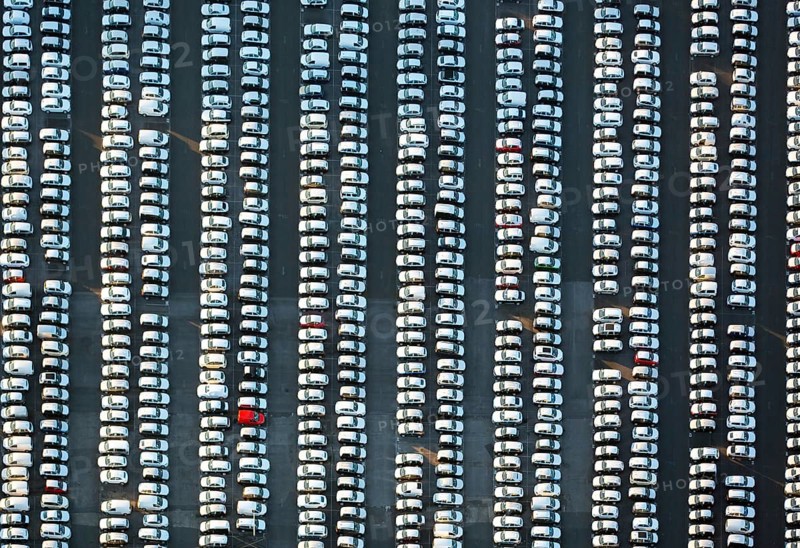Large parking lot for new cars