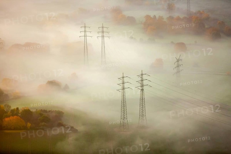 Pylons in mist