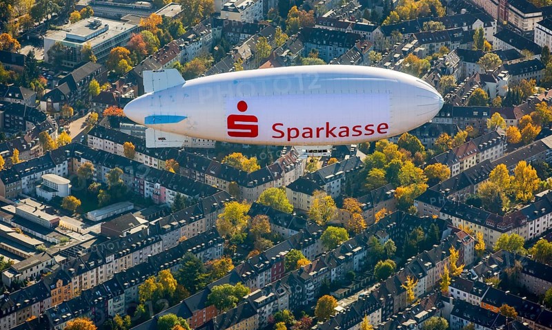 Sparkasse blimp advertising above Ruttenscheid