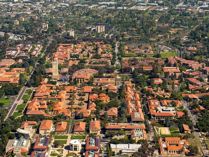 University Campus Stanford University with Hoover Tower
