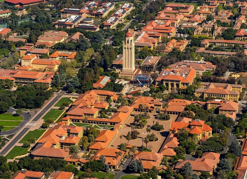 University Campus Stanford University with Hoover Tower