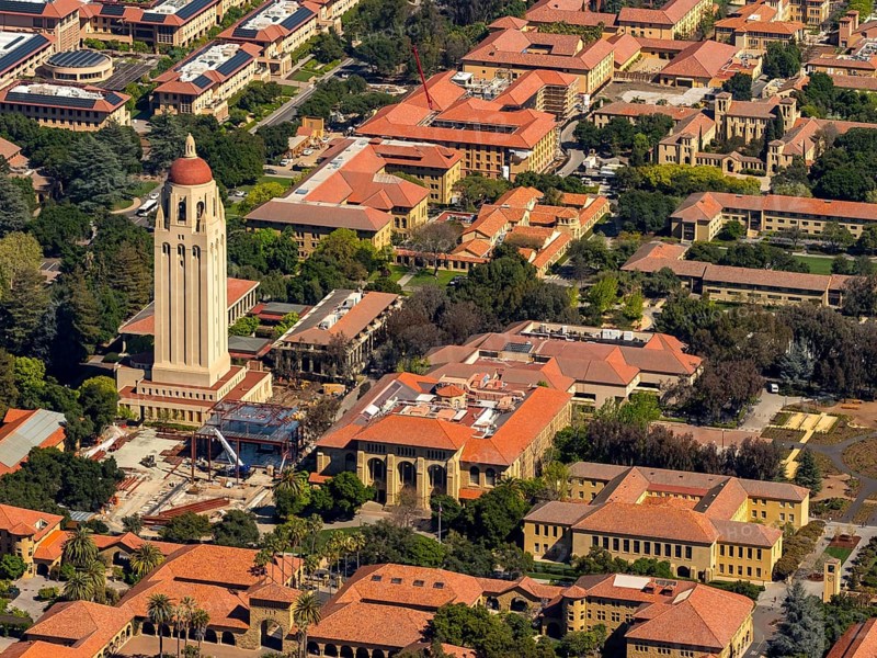 University Campus Stanford University with Hoover Tower