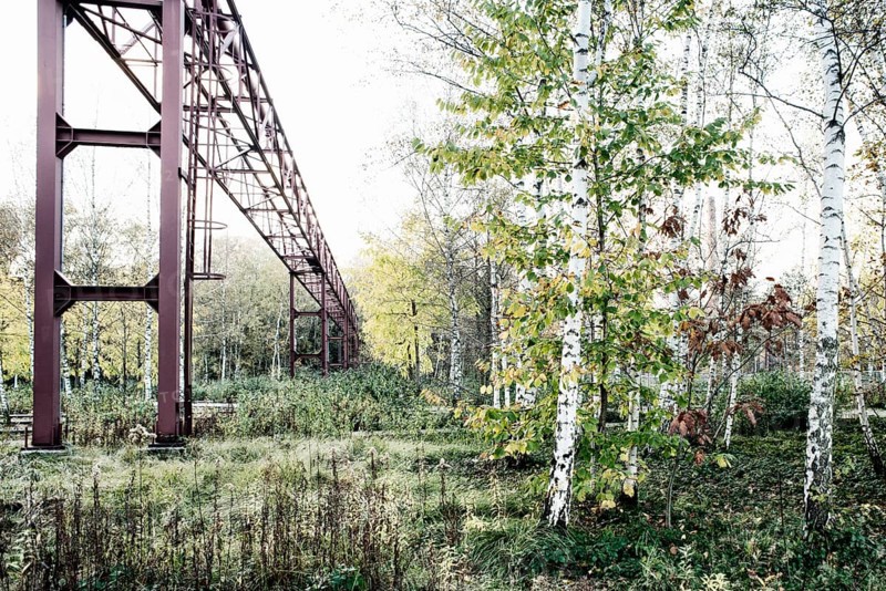 Conveyor and renaturalised colliery in the Ruhr district