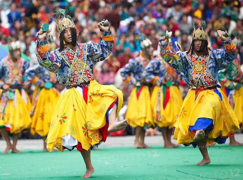 Dancers at the Tashichho Dzong monastery festival