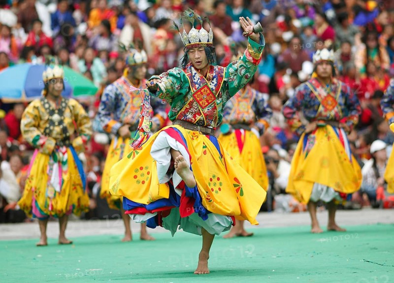 Dancers at the Tashichho Dzong monastery festival