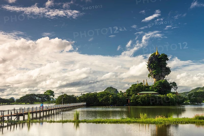 Kyauk Kalap pagoda on a rock