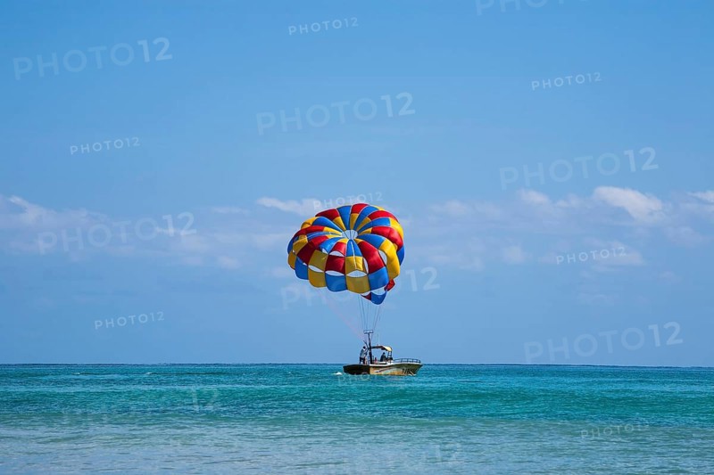 Parasailing on the Caribbean Sea