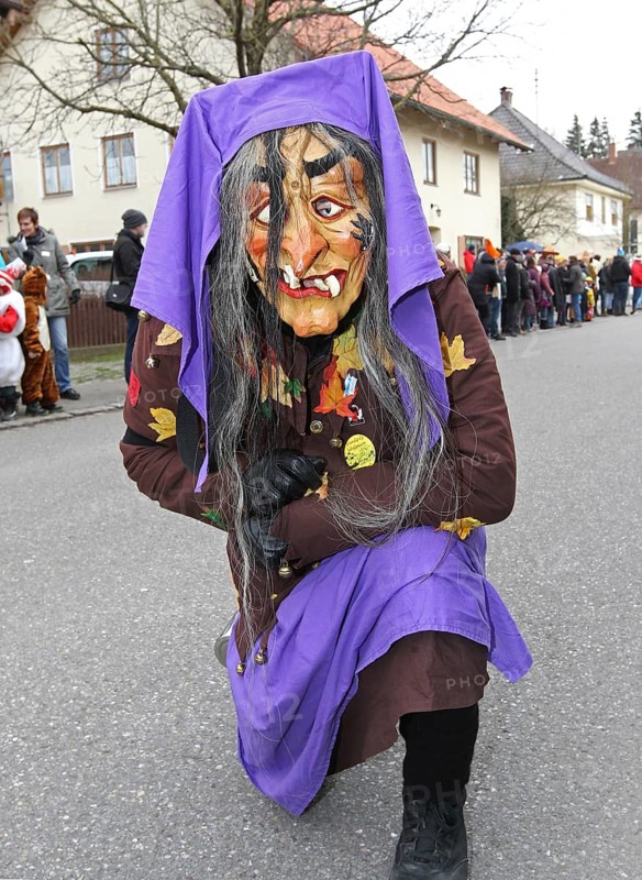 Witch at carnival parade